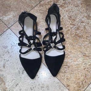 Asos black and gold flats size 11